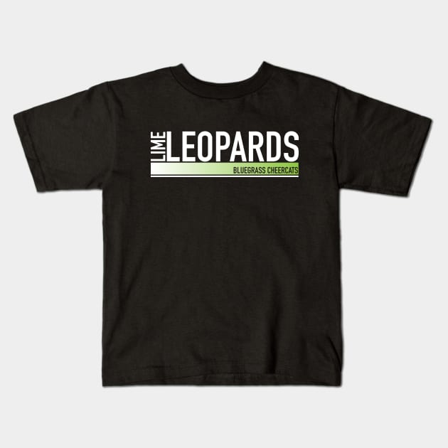 Lime Leopards - Athletic Style Kids T-Shirt by bluegrasscheercats